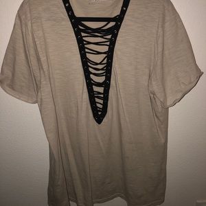 lace up tee